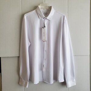Calvin Klein Men's White Dress Shirt XL Extra Slim Fit Stretch Fabric NWT